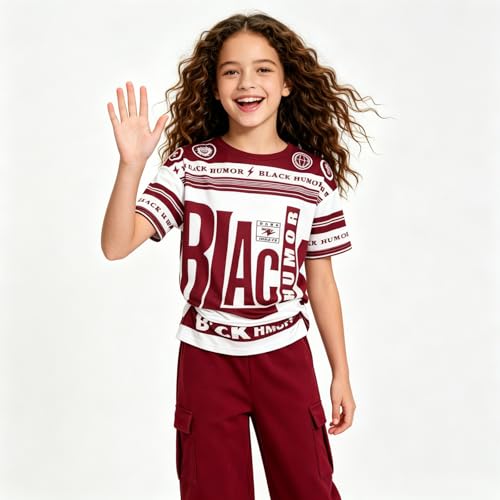 Image of Girls Clothes 2 Piece Short Sleeve T-Shirt Tops & Camo Pants Spring Summer Casual Outfits for Teen Tween Girl 7-14Y