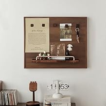 Caja decorativa de madera para medidor eléctrico, panel de pared con ganchos y estante de almacenamiento para sala de estar y oficina en casa, color amarillo, 31.5 x 23.6 pulgadas