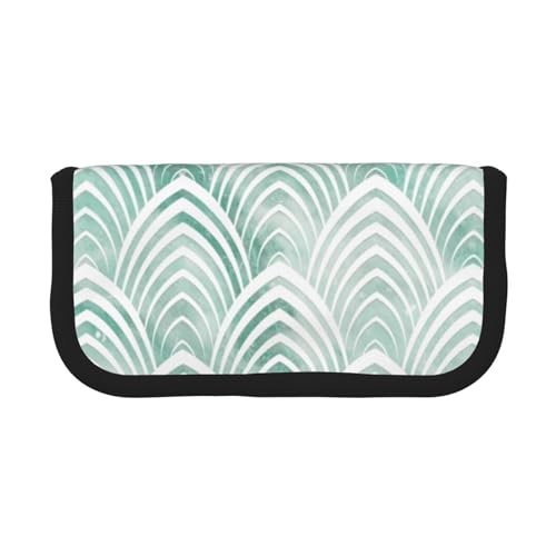 Scaglie di marmo con geometria acqua Astuccio per matite per in per penne a matita di grande capacità tela menta bianco