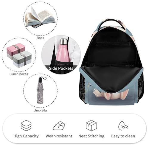 Cartoon Cute Bunny Backpack for Travel, Ultra Durable Small Bookbag Lightweight Daypack for Women Men3