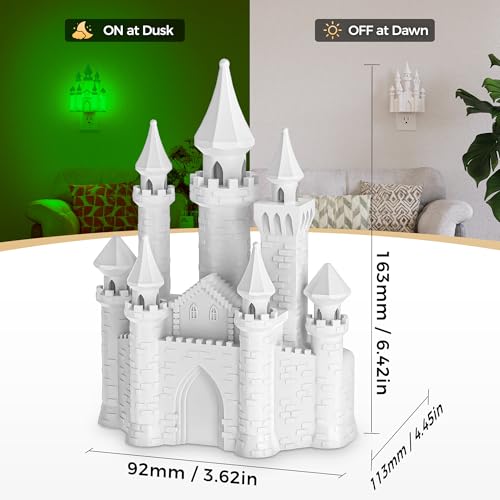 Image of DORESshop Night Lights Plug into Wall,3D Printed Castle RGB Night Light