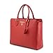 Prada Borsa A Mano Fuoco Red Saffiano and Soft Calf Leather Convertible Handbag 1BA229