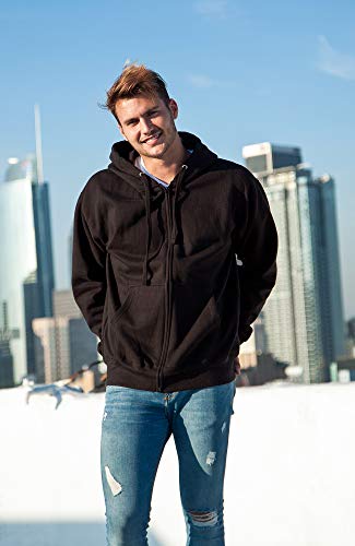 Men's Full Zip Ultimate Heavyweight Fleece Hoodie Black #TOP4