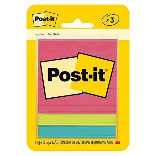 Image of Post-it Notes, 3 x 3 in, Poptimistic Collection, 3 Lined Pads | School Supplies and Office Products
