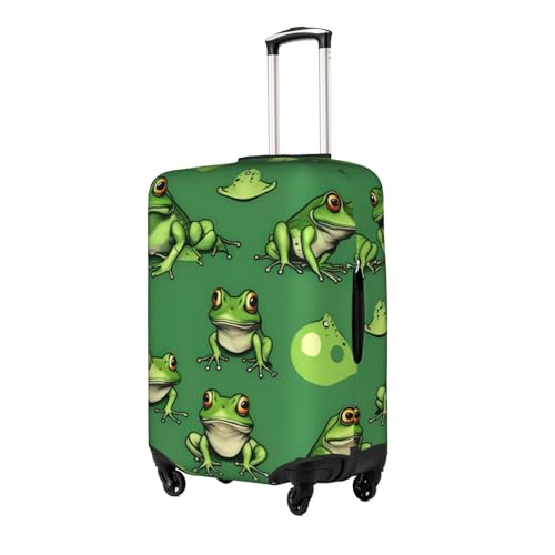 Funny Green Frogs Tsa Approved Luggage Cover For 18-32 Inch Suitcases Scratch-Resistant Stretch Luggage Cover2