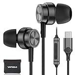 USB C Headphone for Samsung S25 S24 S23 Ultra FE S22 A16 A55 A54 Wired Earbuds Magnetic in-Ear Type C Earphone with Microphone Volume Control Stereo Noise Canceling for iPhone16 15 Pro Max Pixel 9 8a