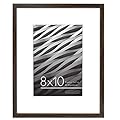 Americanflat 8x10 Thin Picture Frame in Mahogany - Displays 5x7 With Mat and 8x10 Without Mat - Horizontal and Vertical Formats for Wall and Tabletop (LX0810MAH)