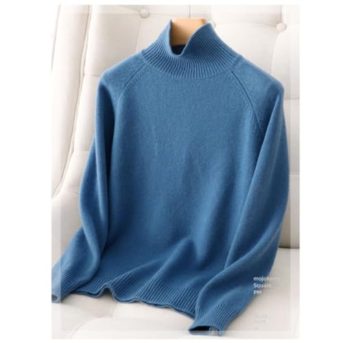 Women's Solid Turtleneck Cashmere Knit Sweater，Wool Fall Winter Casual Long Sleeve Sweaters Crew Neck Pullover4