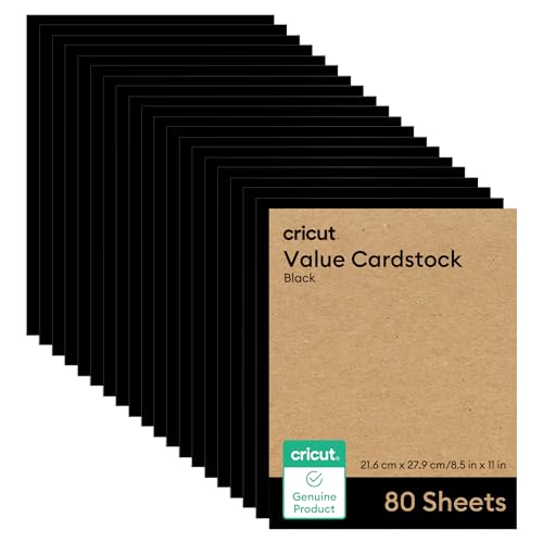 Cricut® Value Cardstock, Black - 8.5 in x 11 in (80 Sheets)