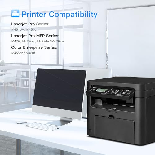 LxTek Compatible for HP 414A Toner cartridges 4 Pack (with Chip) Replacement for HP 414A 414X to Use with HP Color Pro Laserjet MFP M479fdw M479fdn M479fdw M454dw M454dn M454 M479 Printer