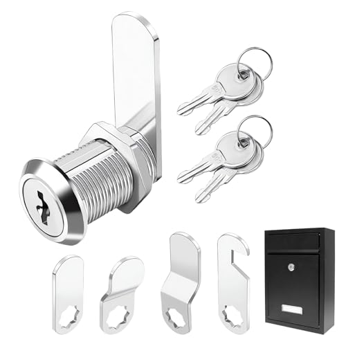 Serrure Boite Aux Lettres, 9 pièces Barillet Boite Aux L ettres, Serrure B oite Aux L ettres Ptt Agréé, comporte 1 cylindre de serru re, 4 plaques de verrouillage et 4 clés, Argent, alliage de zinc.