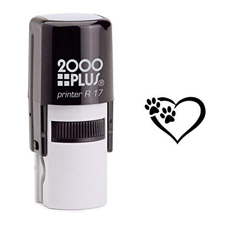 Self Inking Stamp Ink Stamp Stock Stamp Self Ink Stamp Craft Supplies Ink Stamper Tiny Paw Prints Dog Lover Round Self Inking Rubber Stamp - 170R Impression Size 0.68"
