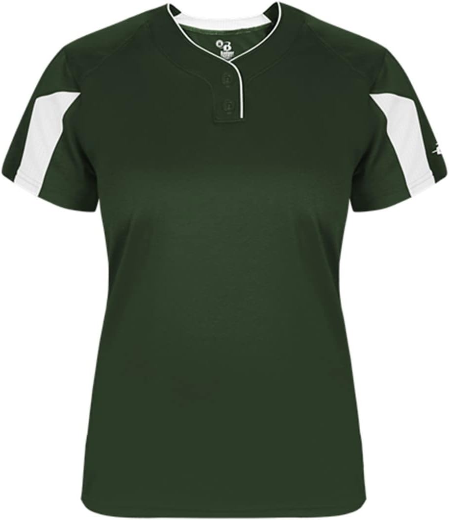 Alleson Athletic Womens Striker Placket, L, Forest/White