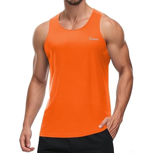 Cakulo Mens Tank Tops Big and Tall Swim Shirts Running Quick Dry Workout Sleeveless Summer Beach Muscle Athletic Top