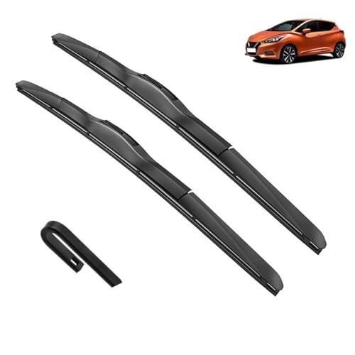 Calidad OEM Juego de escobillas limpiaparabrisas delanteras for Nissan Micra K14, marzo de 2016-2022, cepillos for parabrisas, cortador de ventana, accesorios de 26 14 Ajuste perfecto para parabri