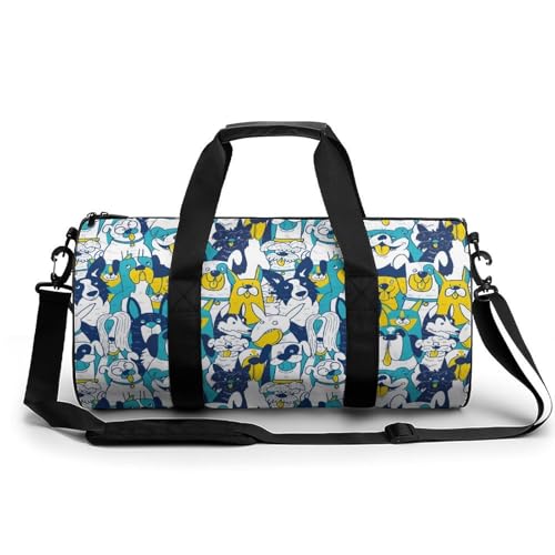 Sac de sport gym chien vert et jaune 45cm pour voyage