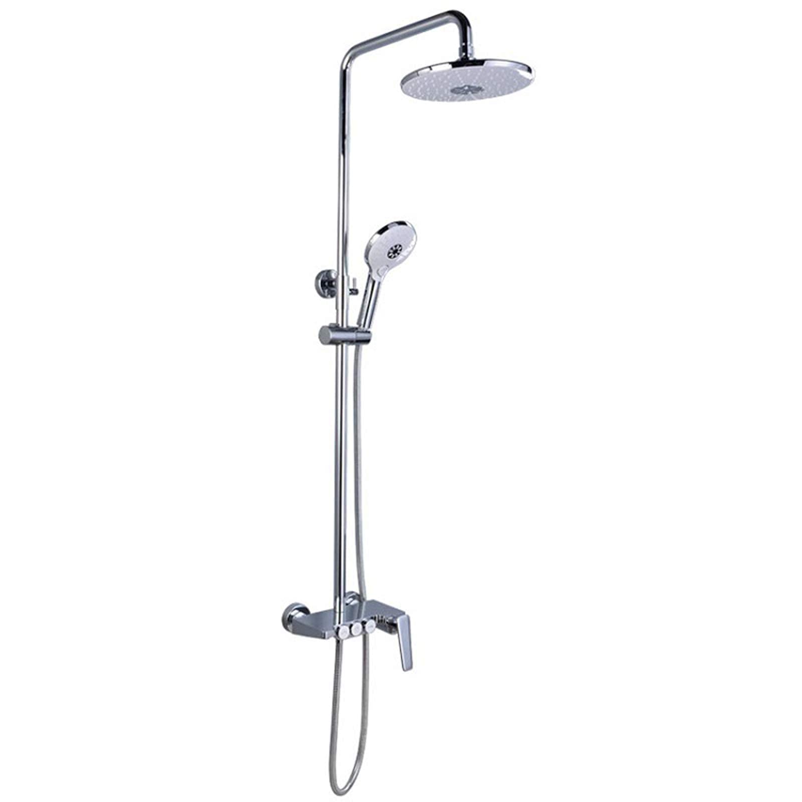 Ensemble de robinet de douche haute pression mural avec jet pluie et douchette ajustable