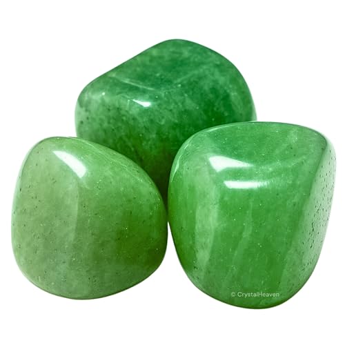 Image of Certified Green Aventurine Crystal Healing Tumbled Stone, Natural Polished Crystals for DIY Crafts, Manifestation, Meditation, Pooja Feng Shui and Reiki Healing (30 Grams)