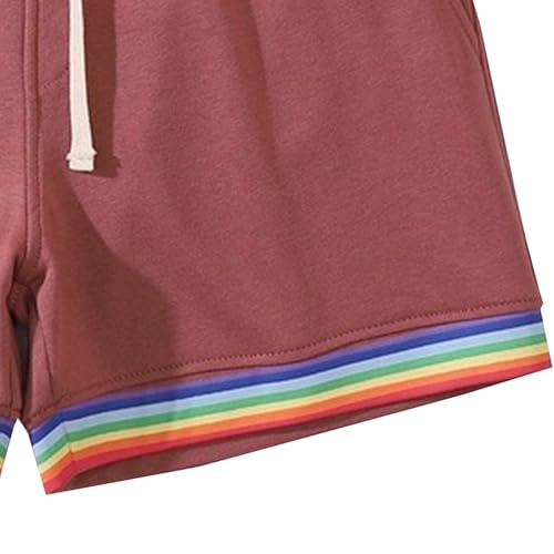 Shorts casuales deportivos para hombre en rojo miniatura 2
