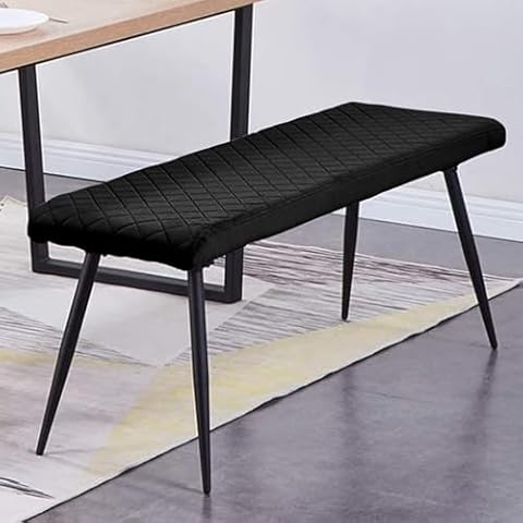 AINPECCA Velvet Padded Dining Bench with Metal Legs Cover
