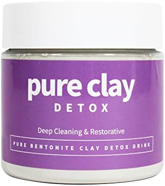 PURE CLAY Deep Mined Calcium Bentonite Clay Powder, Food Grade Organic, Internal and External Deep Cleansing, Daily Detox Drink for Health, Face Mask, Body Mud - 16 oz