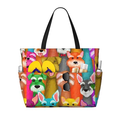 Bolsa de viaje versátil para verano con estampado de Schnauzer en color negro