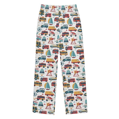 Pajama Bottoms, Cartoon Transport Toys Pajamas Pant Lounge Wear Sleep Long Pants Casual Sleepwear PJS