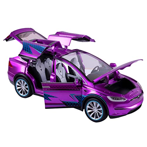Fesvasdee Model Car 1/20 Scale Sport Racing Version Pull Back Vehicles Diecast Car Metal Model Cars With Sound And Light For Kids Age 3 Year And Up Purple #TOP7
