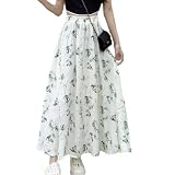 [JLBOCMGT] レディース スカート 花柄 ロングスカート 上品 おしゃれ Aライン 美脚 脚長効果 着痩せ ハイウエスト エレガント カジュアル 快適 デート 春 夏