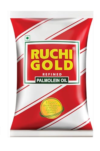 Image of Ruchi Gold Palmolein Oil for Cooking, Frying, Every Day Use, Edible Oil, 850 gm /870 gm / 893gm 1 ltr (pack of 10)| refined palm oil |