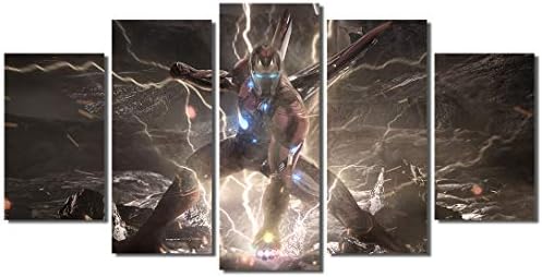 Picture Sensations® Framed Canvas Art Print, Iron Man Avengers Endgame Marvel Superheroes - 5 Panel 60"x32"