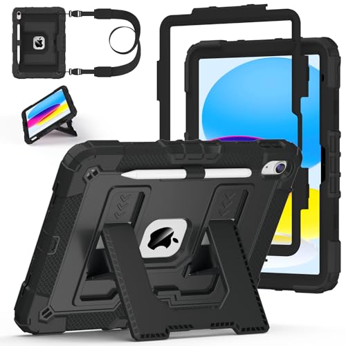 Case for iPad A16 11th/10th Generation 11/10.9 Inch 2025/2022, Ubearkk for iPad a16 case Military Grade Fully-Body Rugged Shockproof Cases with Large Kickstand Pen Holder Shoulder Strap,Parent