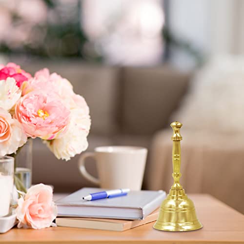 Shubhkart Handglocke aus massivem Messing, für Pooja, Hochzeit, Veranstaltungen, Dekoration, Lebensmittellinie, Alarm, Klingeln, Service-Glocke (mittelgroß)