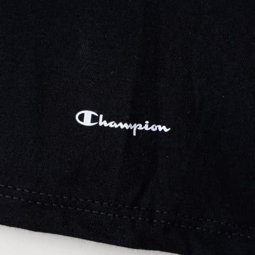 Champion CM1EZ701J Men's Short Sleeve 2-Piece Set, 100% Cotton, Script Logo, 2P T-shirt, Underwear 2