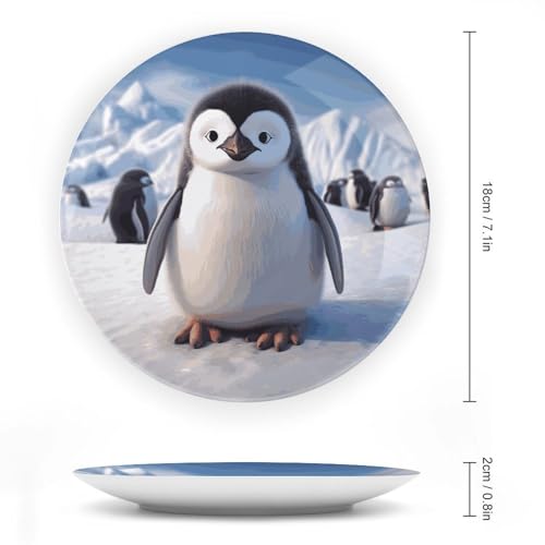 Plato decorativo con pingüino de porcelana Bone China 7 pulgadas miniatura 2
