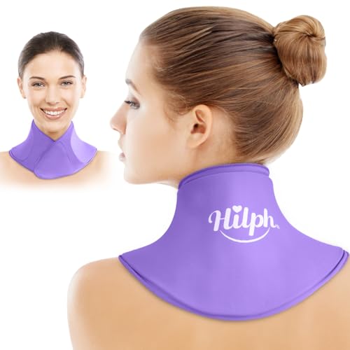 Hilph Cervical Neck Gel Ice Pack Wrap for Pain Relief, Reusable Hot Cold Neck Wrap for Chronic Neck Pain, Neck Pressure, Sport Injuries, Swelling, Neck Cervical Surgery (Purple)