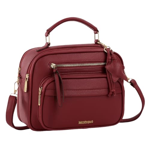 Bolsa Feminina Baú Transversal tamanho Médio em couro PU com Alça De Ombro removível Tiracolo (BORDO)