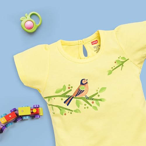 Image of LuvLap Baby Girls Regular Fit 100% Cotton Half Sleeves Girls Top Pack of 5