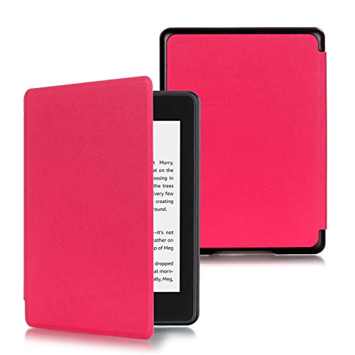 AKNICI - Funda para Kindle Paperwhite (10ª generación), Ultrafina, de Piel sintética, con función automática de suspensión y Despertador, Compatible con Amazon Kindle Paperwhite 2018 Rosé Rot