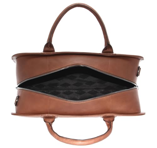 Bolsa de viaje SADDLER Sao de cuero genuino en color tan marrón estilo bolso cartera 5