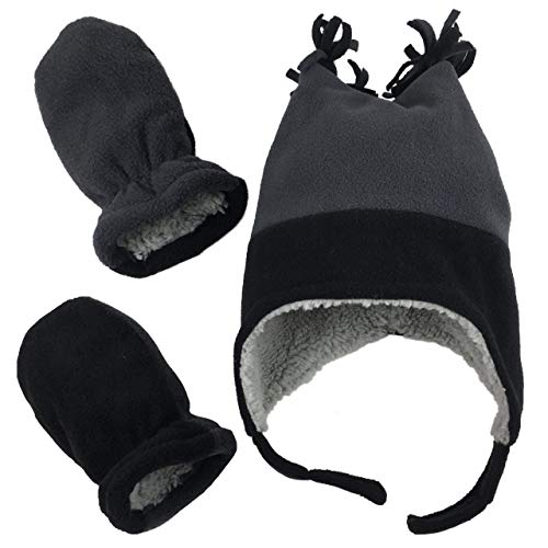 Image of N'Ice Caps Toddler Baby Winter Hat Mitten Set - Kids Boys Girls Gloves Fleece Sherpa Lined