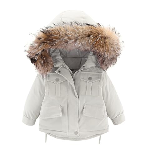 KAGAYD Boys Girls' Ski Jacket and Snowbib Snowsuit Set Furry Hooded Jacket Coat Overall Snow Suit Set for Kid3