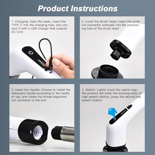 Escova de Limpeza Elétrica 7 Em 1 Kit de Alça de Ferramenta USB 390 Escovas Antiestáticas Fortes