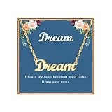 Ldurian Custom Name Necklace, Dream Name Plate Pendant Necklace Pre Gifts, Charm Necklaces Jewelry for Birthday Anniversary
