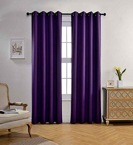 Miuco Blackout Curtains: Woven Textured Thermal Insulation with Grommet Design