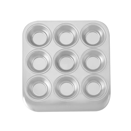 MasterClass Plaque à muffins en aluminium recyclé, plateau à muffins à 9 trous, plaque à pâtisserie pour Yorkshire Pudding, répartition supérieure de la chaleur et résistance au gauchissement