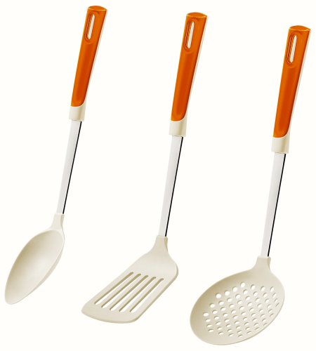 Guzzini 22860045 Set mestolo, Paletta e schiumarola, 3 Pezzi