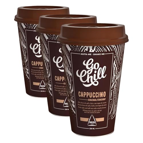 Go Chill Capuchino - Bebida de Café Lista para Beber - Elaborado con, Agua, Azúcar, Cacao en Polvo y Extracto de Café - 230 ml (Paquete de 3)