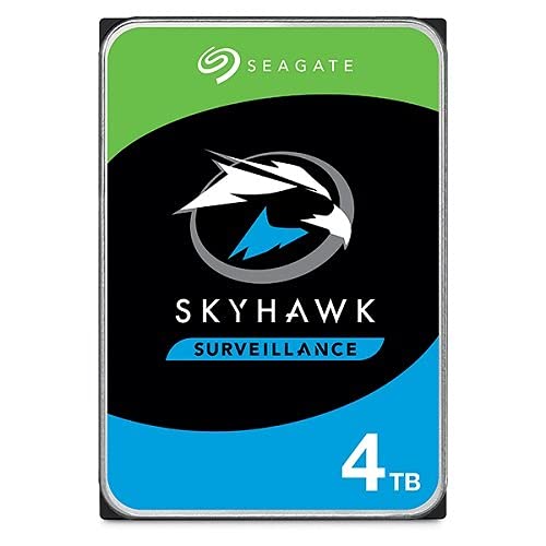 Seagate 4TB Skyhawk ST4000VX005 3,5 Zoll 5900Rpm 64MB SATA 7x24 Interne Festplatte für Desktop Überwachung mit SATA-Datenkabel, Netzteil