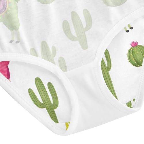 Colorful Llamas Cactus Cute Girls' Underwear, Toddler Girl Briefs, Girls Underwear Cotton, 2–8 Years4
